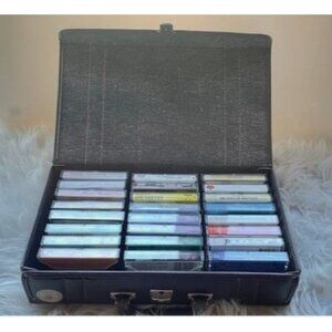 Vintage Country Cassette Lot (24) Various Artists Jim Reeves Kenny Rogers + Case